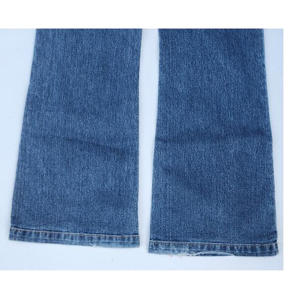 Bongo Jeans Jrs. 16.5 Blue Denim Bootcut Floral Embroidered Med-Wash VTG Y2K - Picture 6 of 7